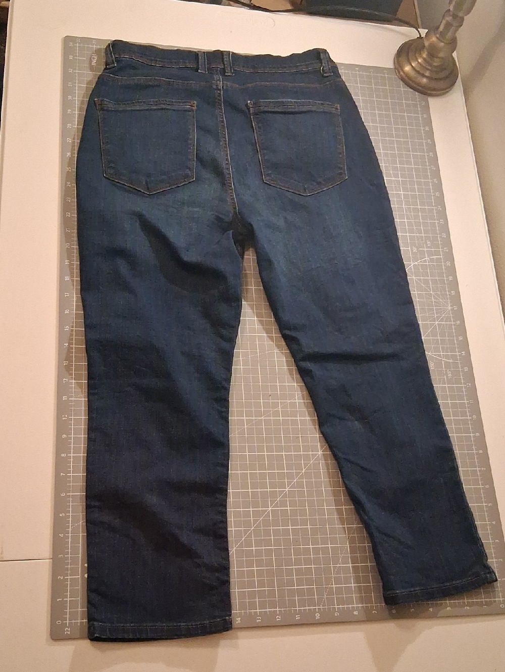 Women’s Dark Blue Straight-Leg Stretch Jeans - Picture 2 of 8